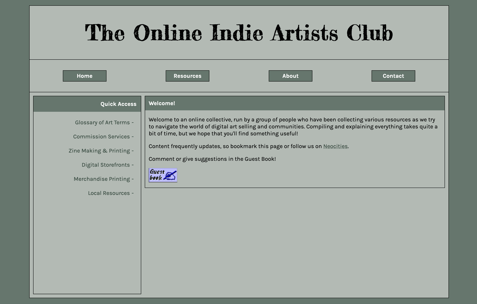 Indie Artists Club Homepage